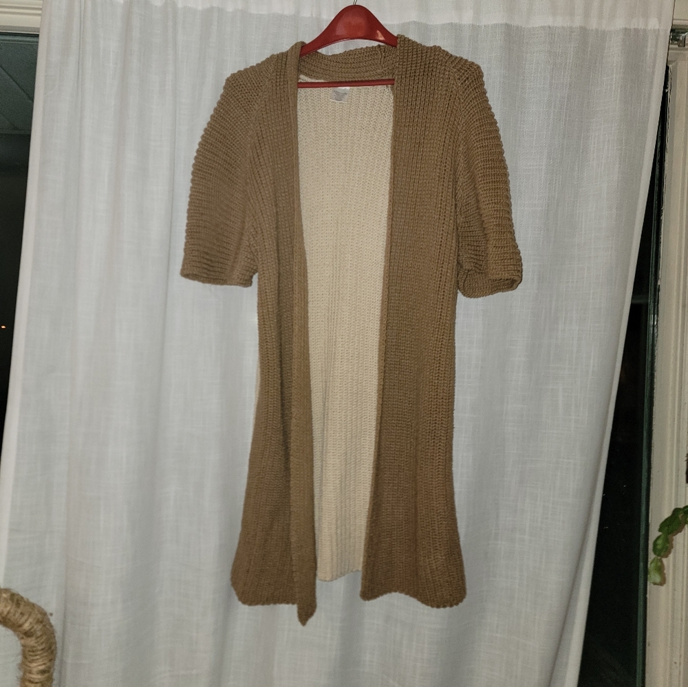 Brown Open-Front Cardigan